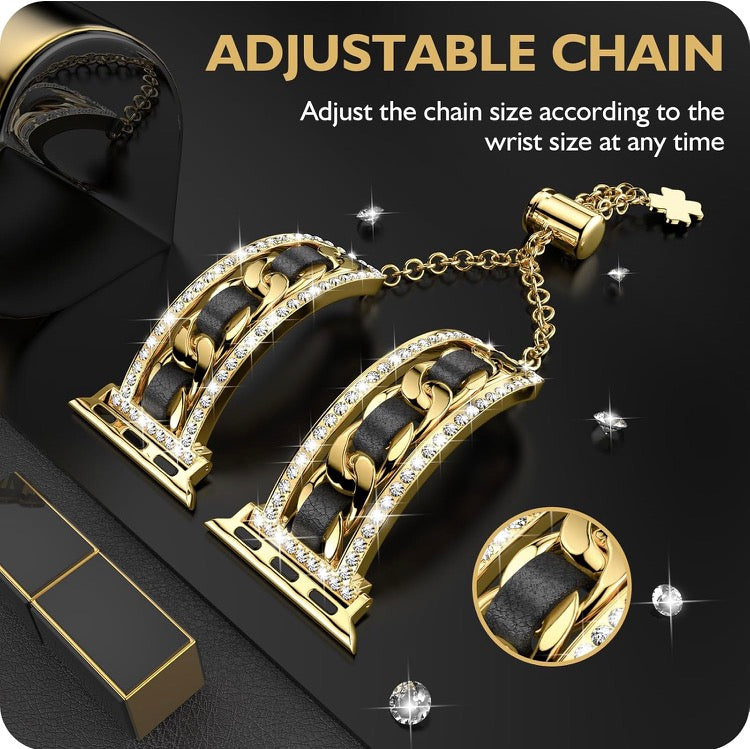 Bracelet Bangle Bling Rhinestone Metal Strap for iWatch SE Series 10 9 8 7 6 5 4 3 Ultra 2/1