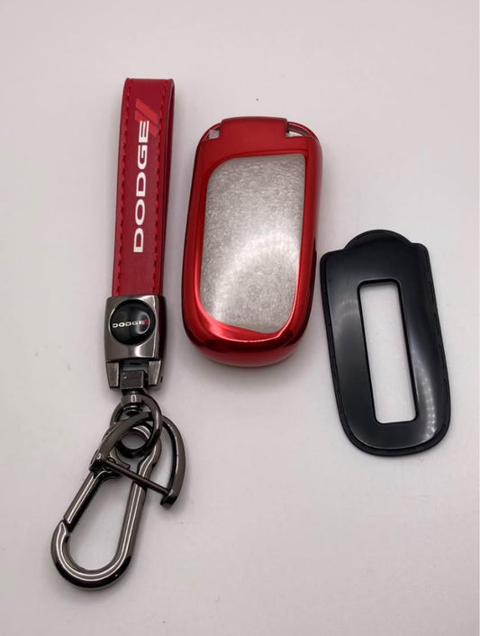 Dodge - Red Leather Keychain and Key Fob Case