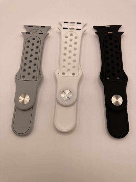 Silicone sport watch band 3 pack for Apple Watch 3, 4, 5, & SE