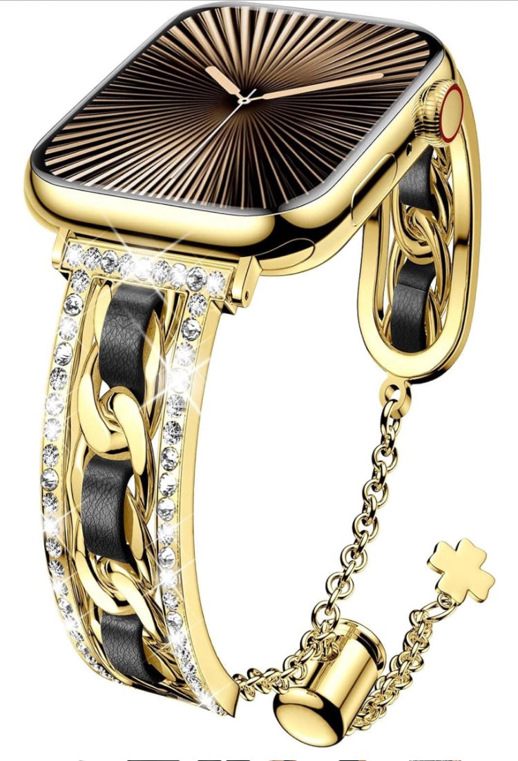 Bracelet Bangle Bling Rhinestone Metal Strap for iWatch SE Series 10 9 8 7 6 5 4 3 Ultra 2/1