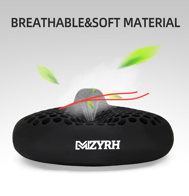 Mzyrh Bike Seat Cushion - Gel Padded Bike Seat Cover for Men & Women - Black