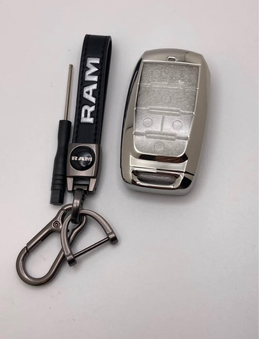Dodge - Black Leather Keychain and Key fob Case/Cover
