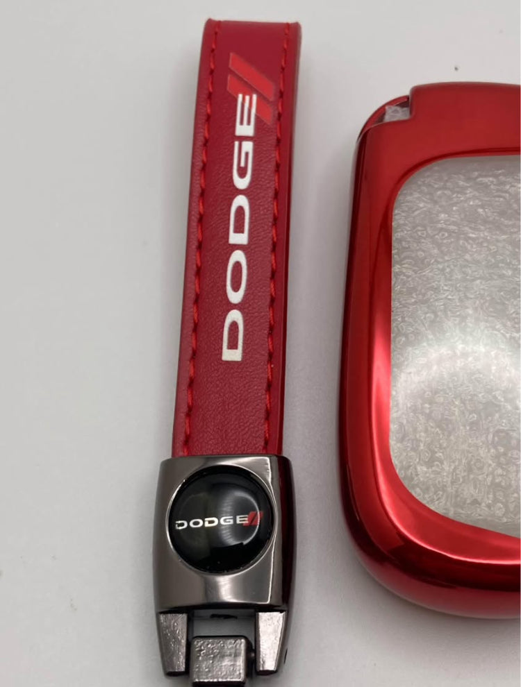 Dodge - Red Leather Keychain and Key Fob Case