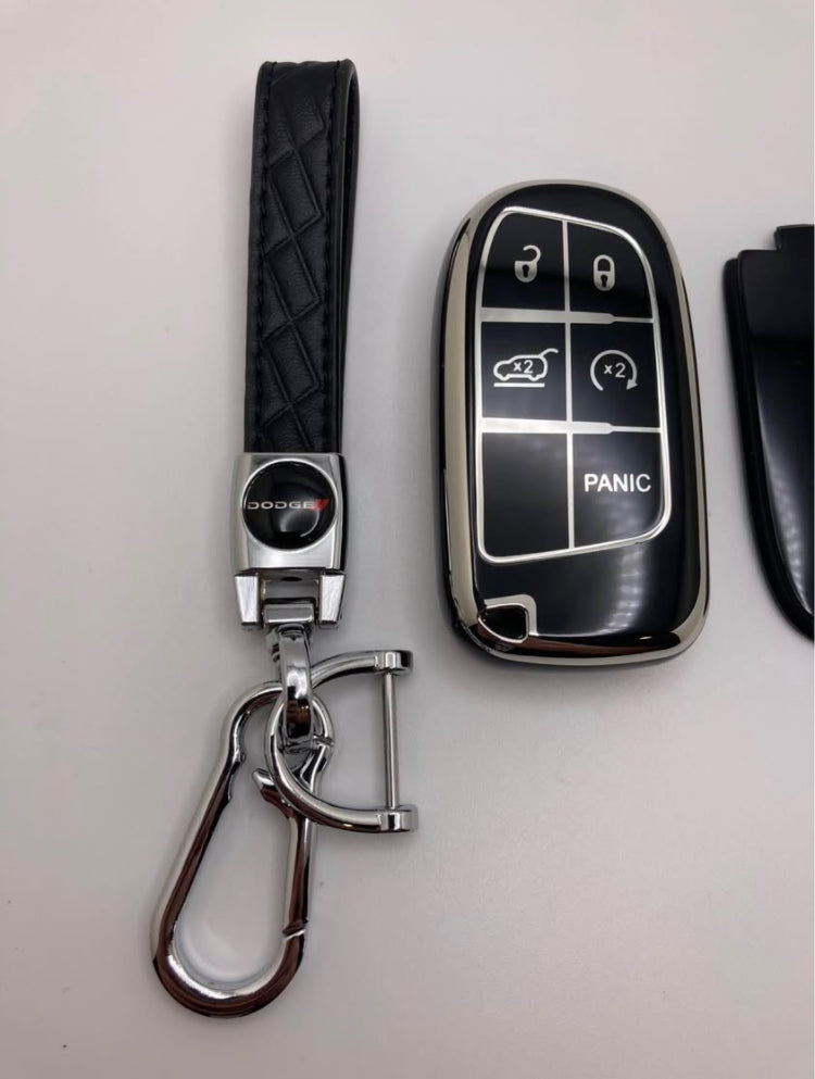 Dodge - Black/Chrome keychain and key fob case set