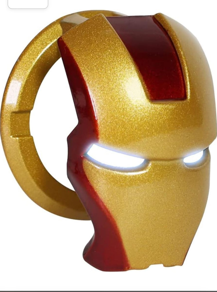 Iron man mask push start button cover