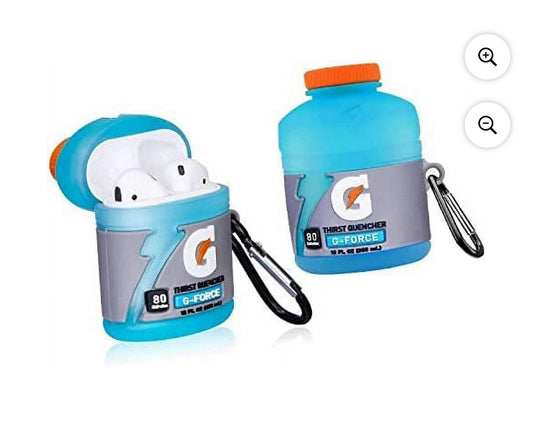 Cute Airpods Gen 1/2-3D Case Kawaii Cartoon Silicone Cover Fashion Cool-Sports Drink with AirPods Cleaning Kit