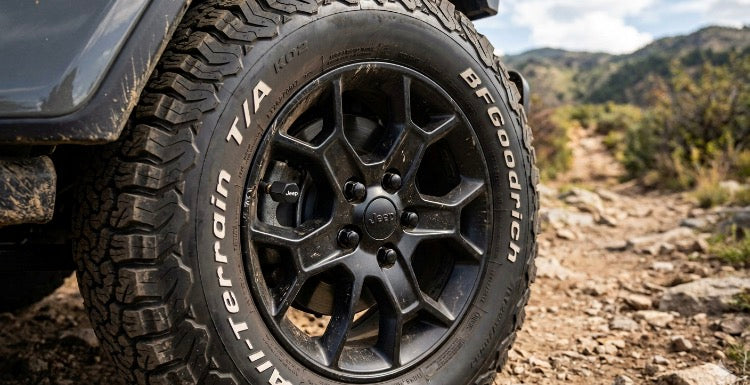 Tapas de vástago de válvula Jeep estilo hexagonal negro - 4 piezas