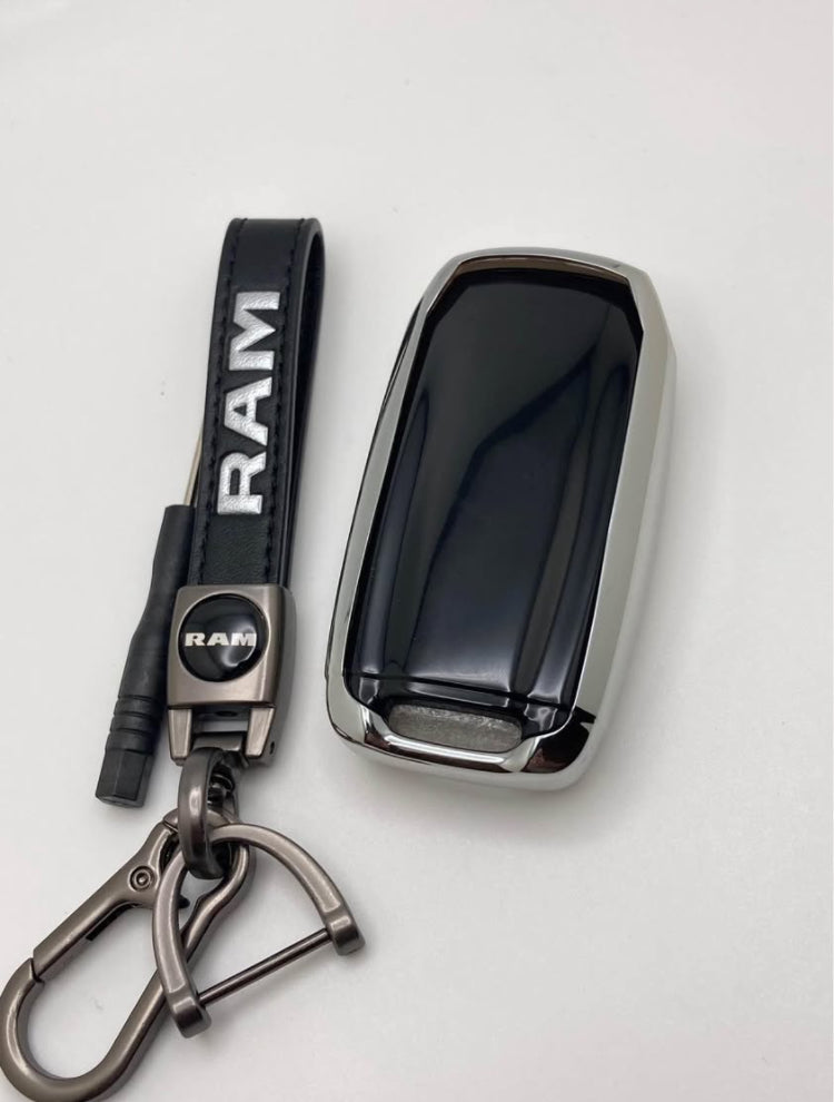 Dodge - Black Leather Keychain and Key fob Case/Cover