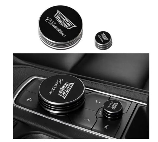 Cadillac Center Console Multimedia Control Button Covers with Cadillac logo - 2pcs