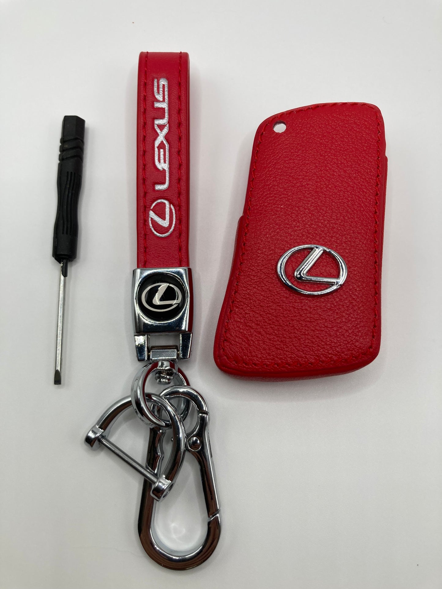 Lexus - Red Leather Keychain Set