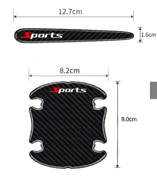 Dodge - door handle and door cup protectors - 8pcs set