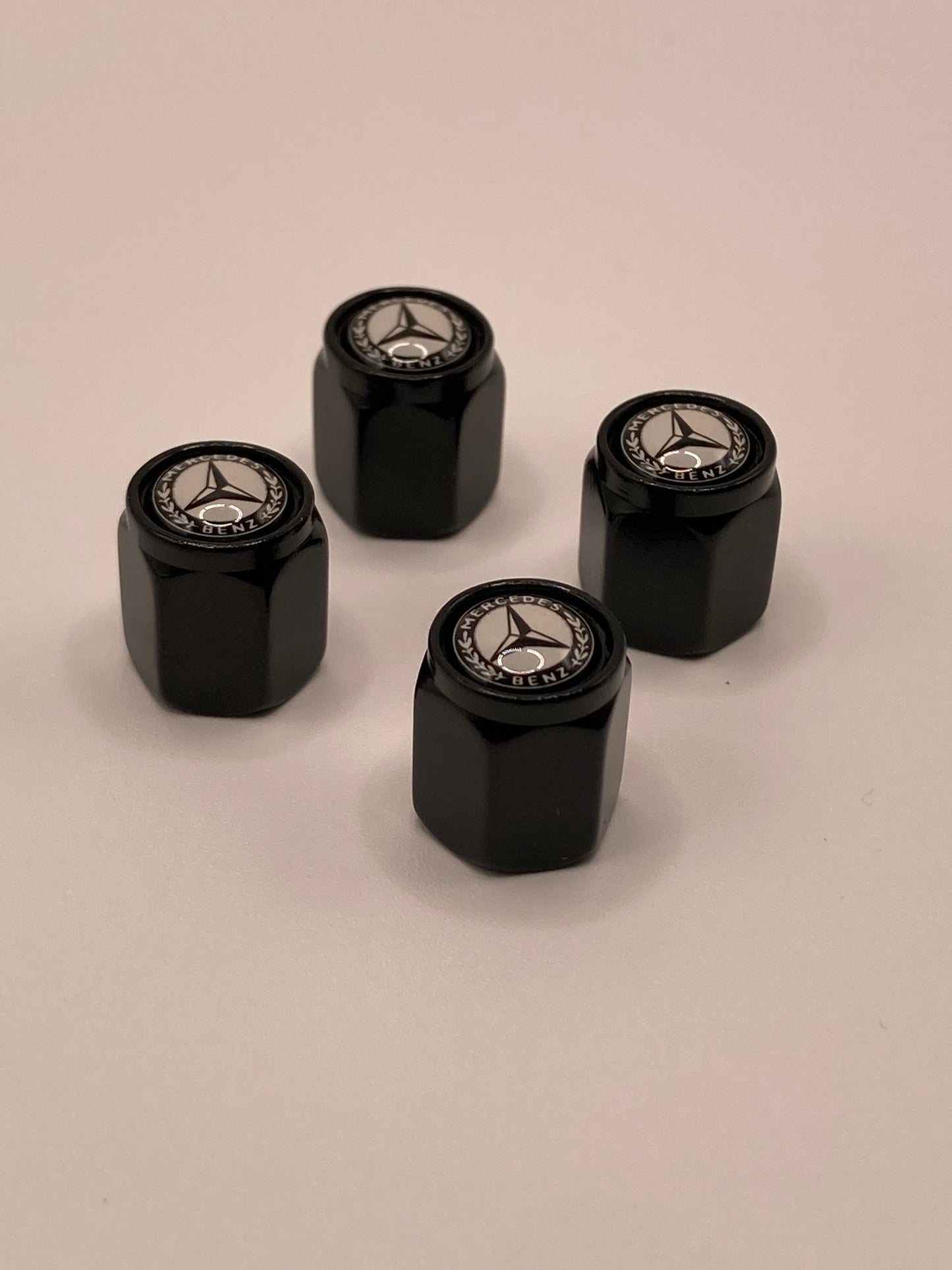 Mercedes Benz - black small hex valve stem cap set - 4pcs