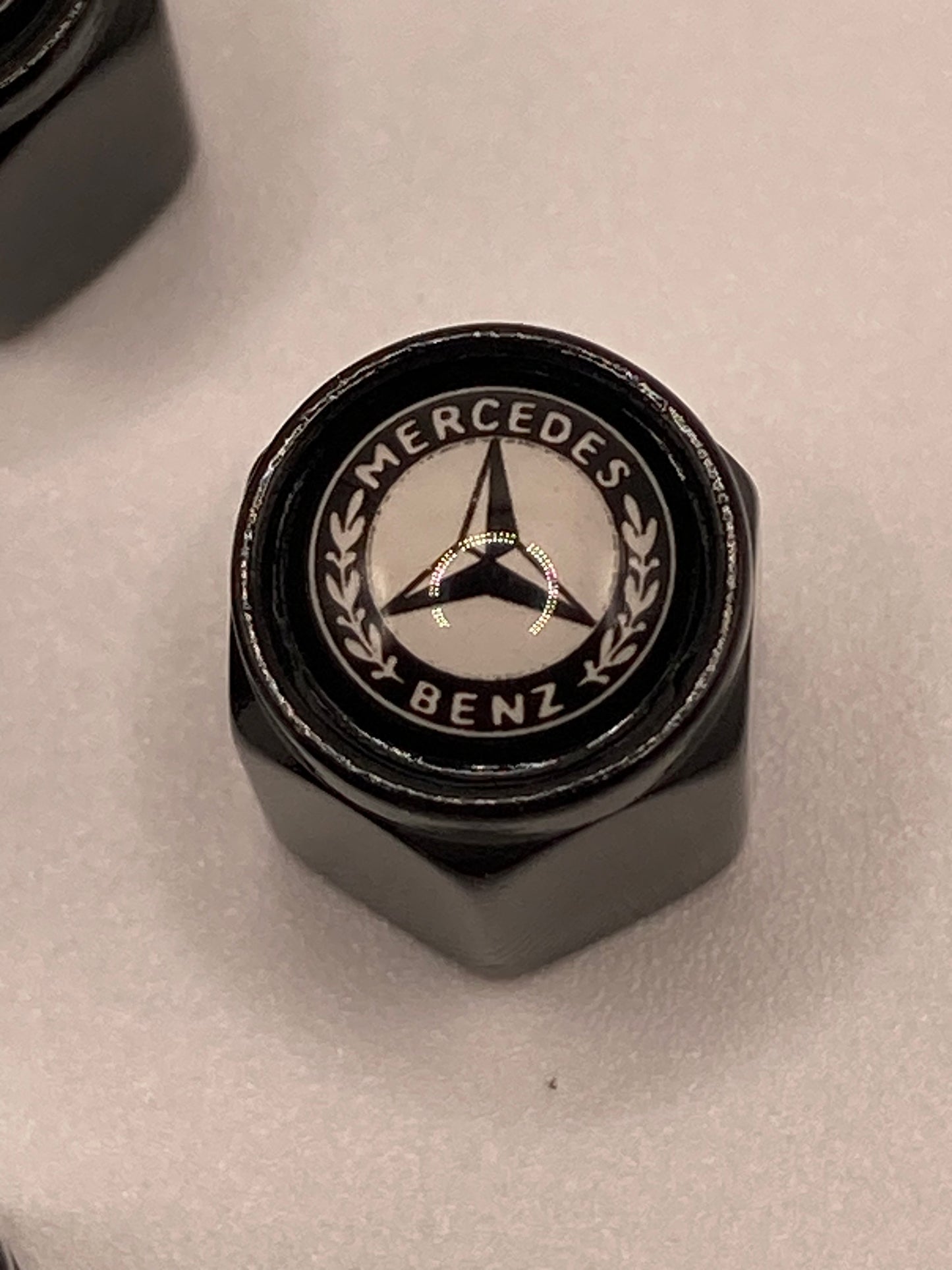 Mercedes Benz - black small hex valve stem cap set - 4pcs