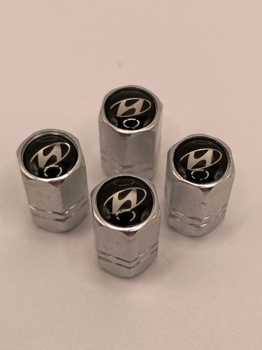 Hyundai - chrome valve stem cap set - 4pcs