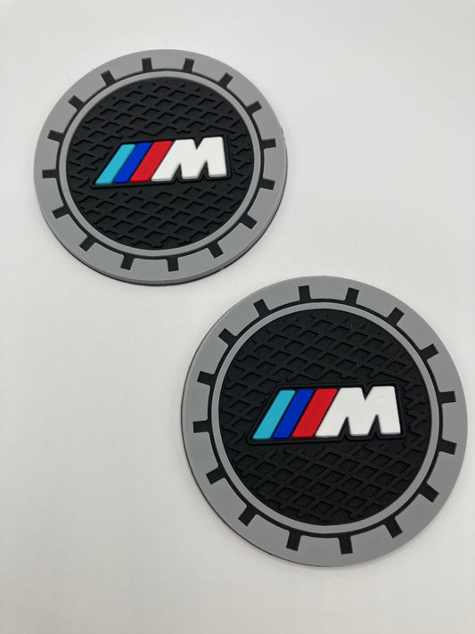 BMW - 2pcs set thin car cup holder coasters - ///M - racing motor sports design