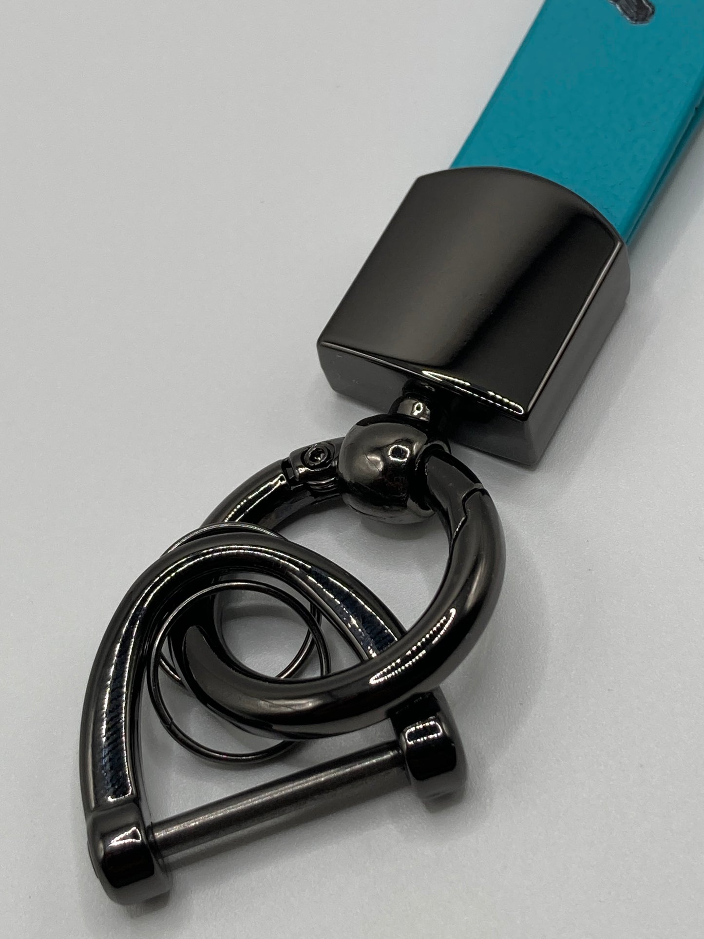 Mustang Keychain Logo Horse Turquoise Leather Keyring Lanyard Car Accessories Gift For Men