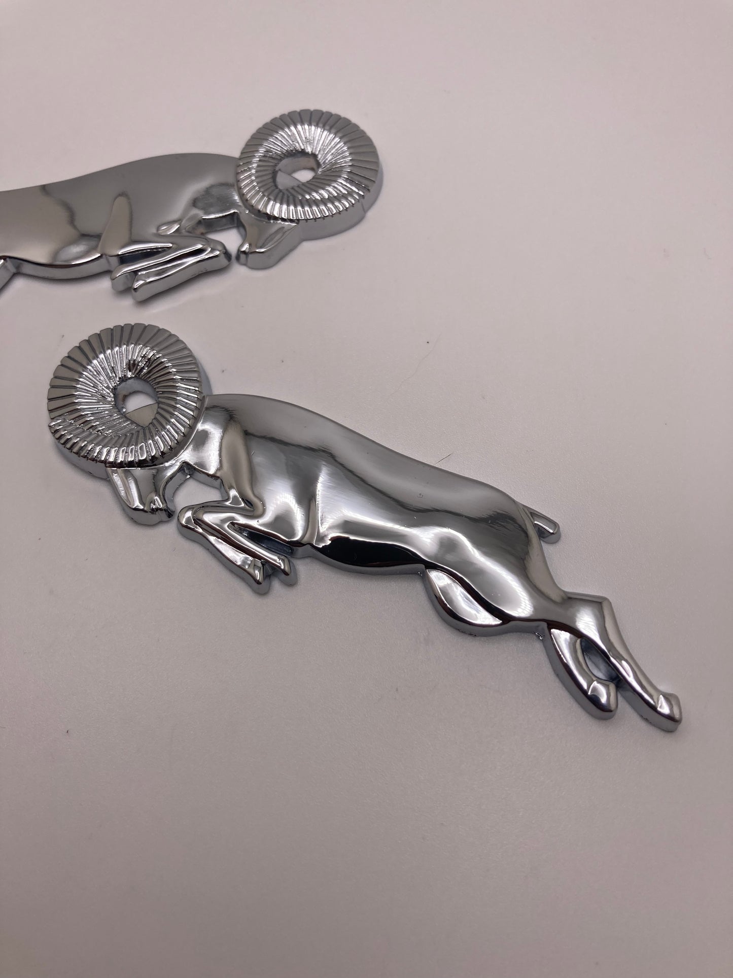 2 piece - 3D Emblem - Leaping Ram - Body Fender Emblem for Ram 1500 (Chrome)