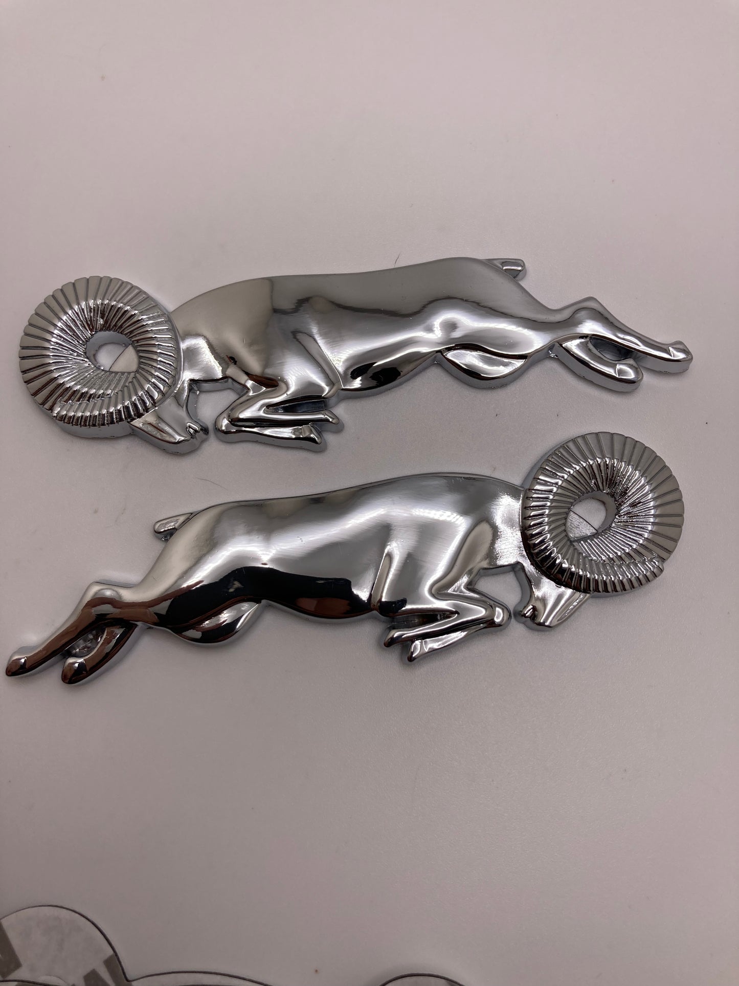 2 piece - 3D Emblem - Leaping Ram - Body Fender Emblem for Ram 1500 (Chrome)