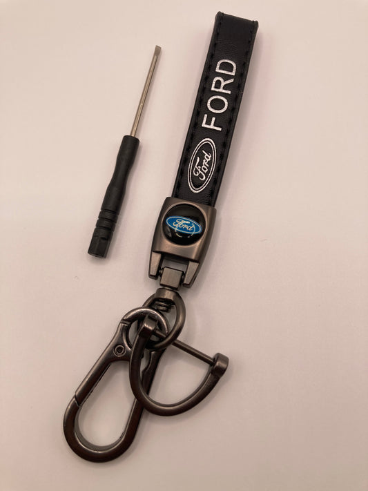 Ford - Black leather keychain