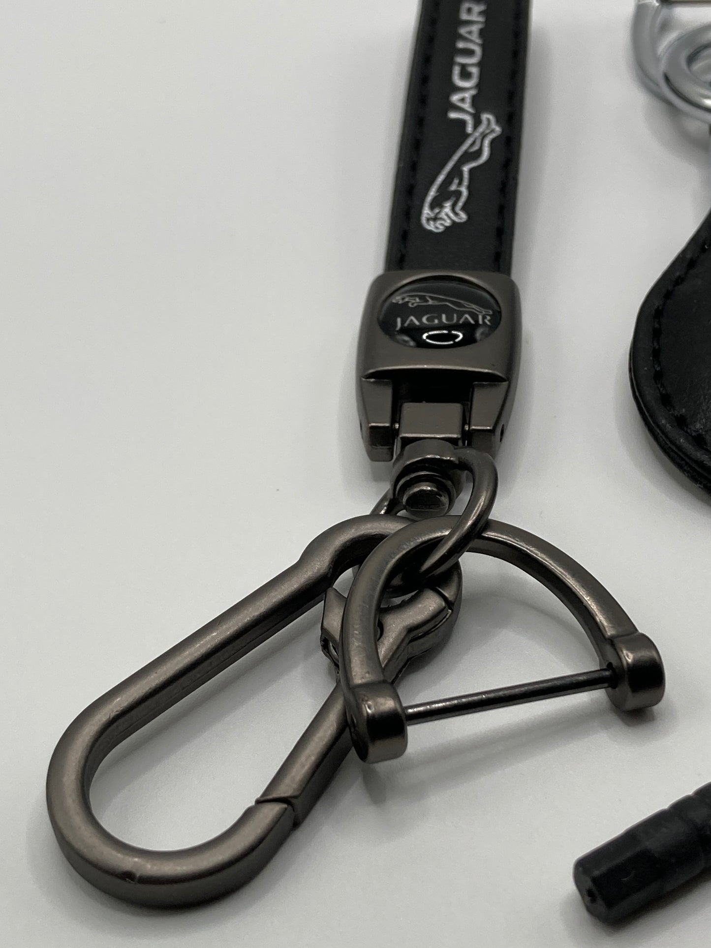 Jaguar - 2pcs black leather keychain gift set