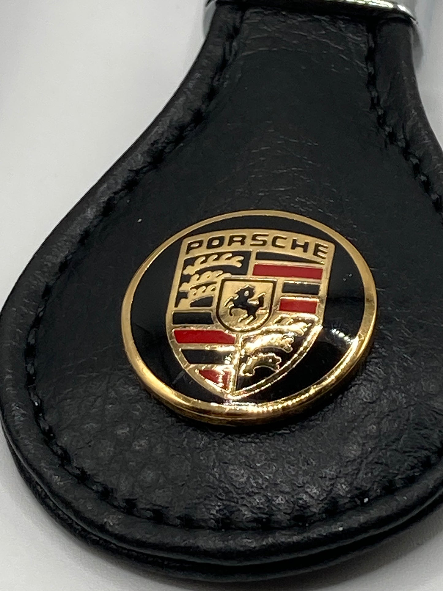 Porsche - 2pcs black leather keychain gift set