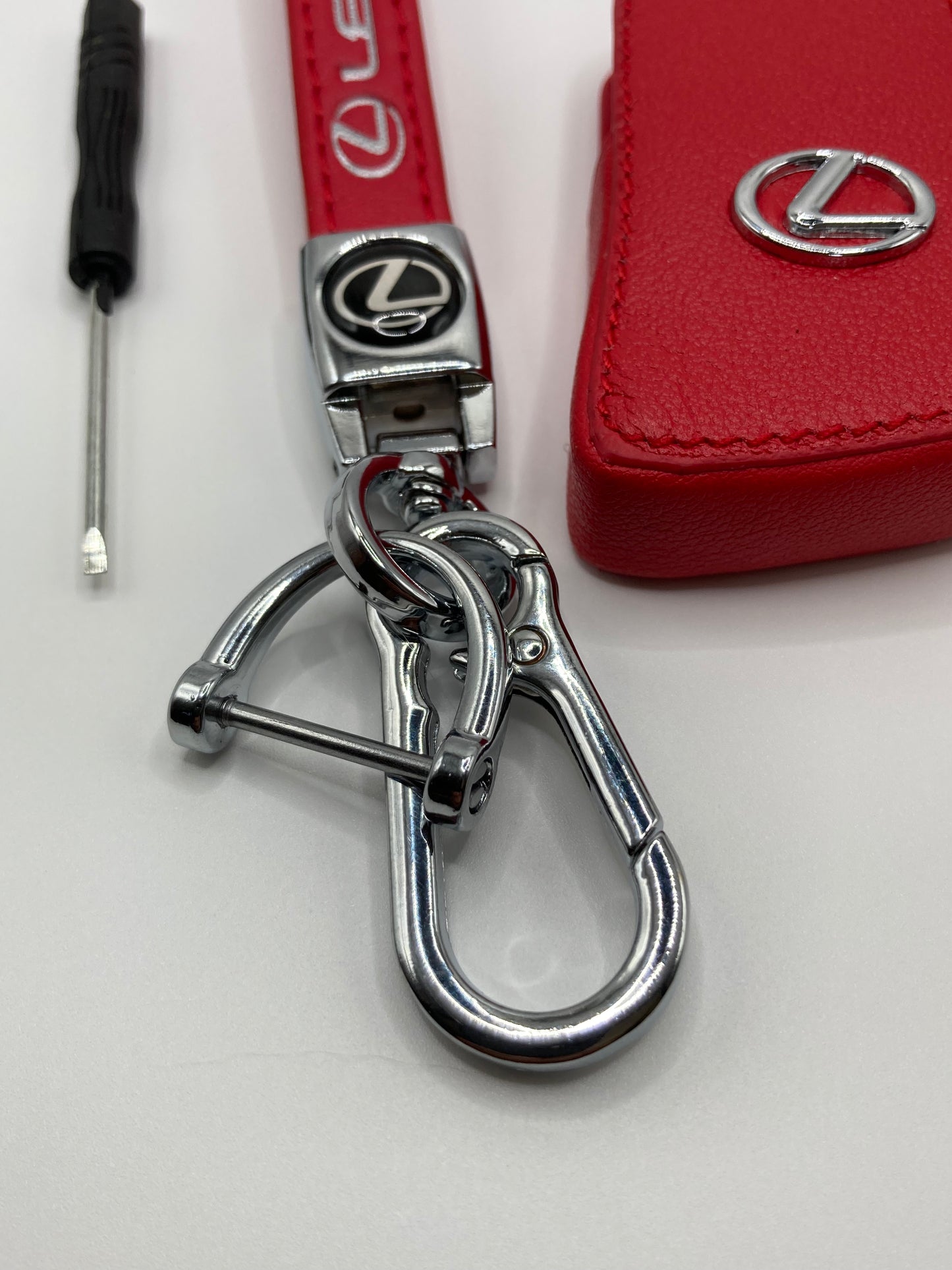 Lexus - Red Leather Keychain Set