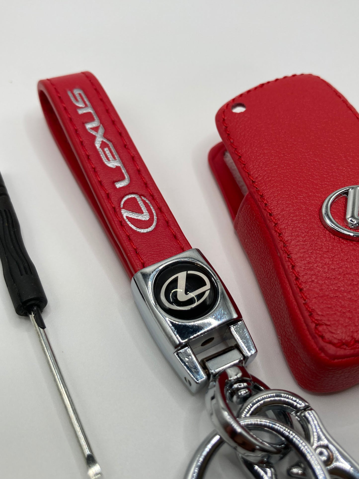 Lexus - Red Leather Keychain Set