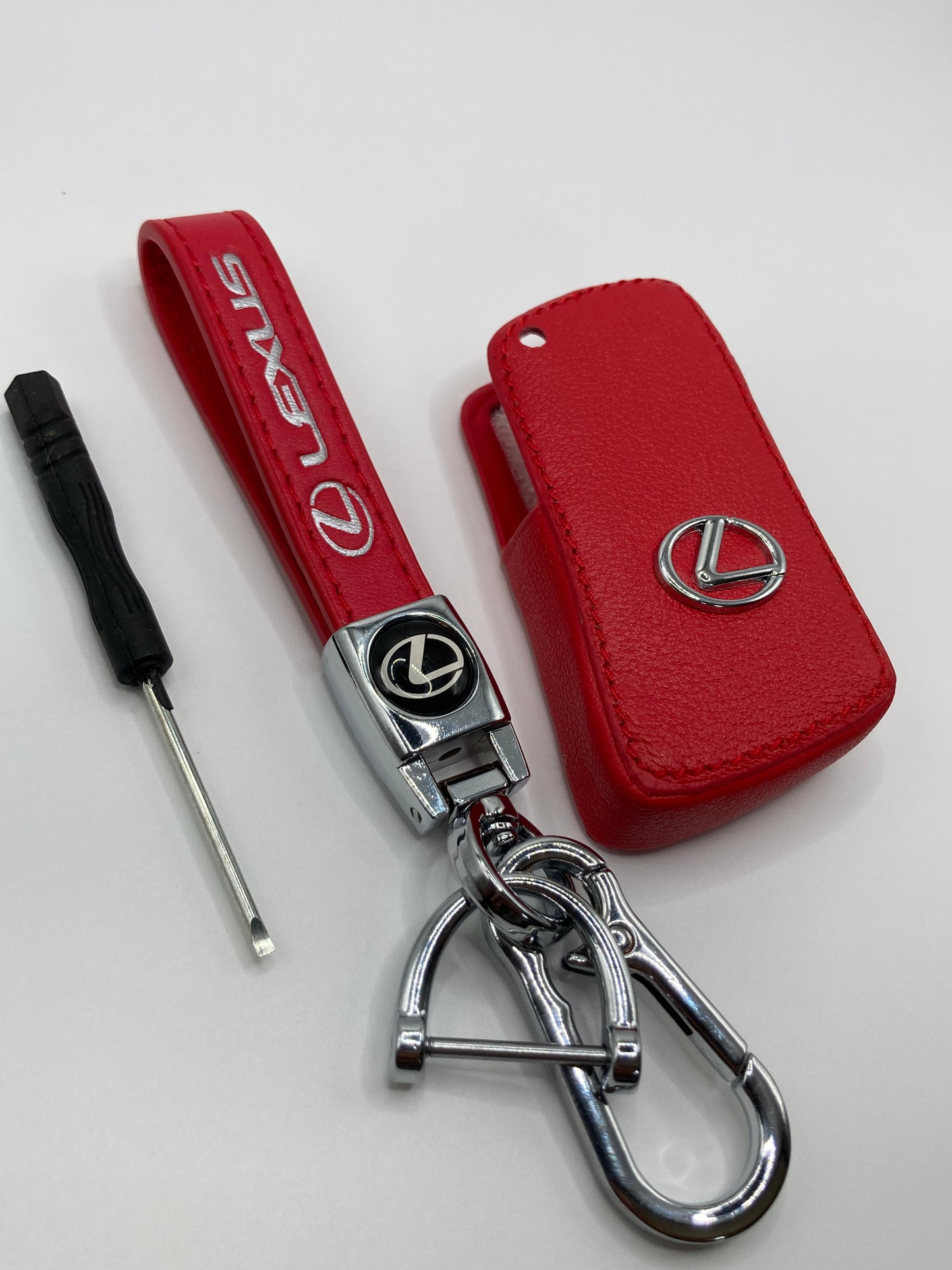 Lexus - Red Leather Keychain Set