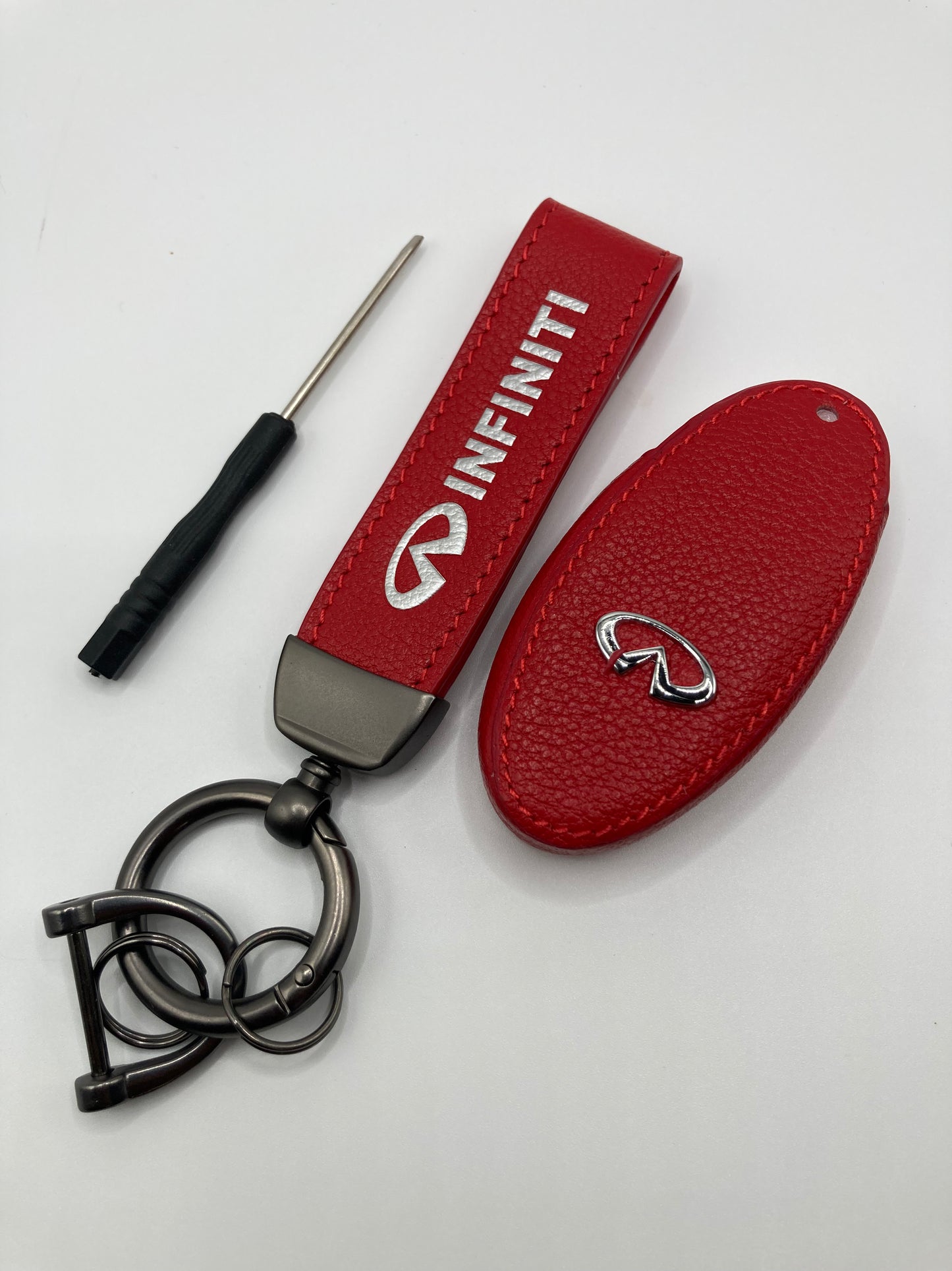 Infiniti - red leather - keychain and fob case