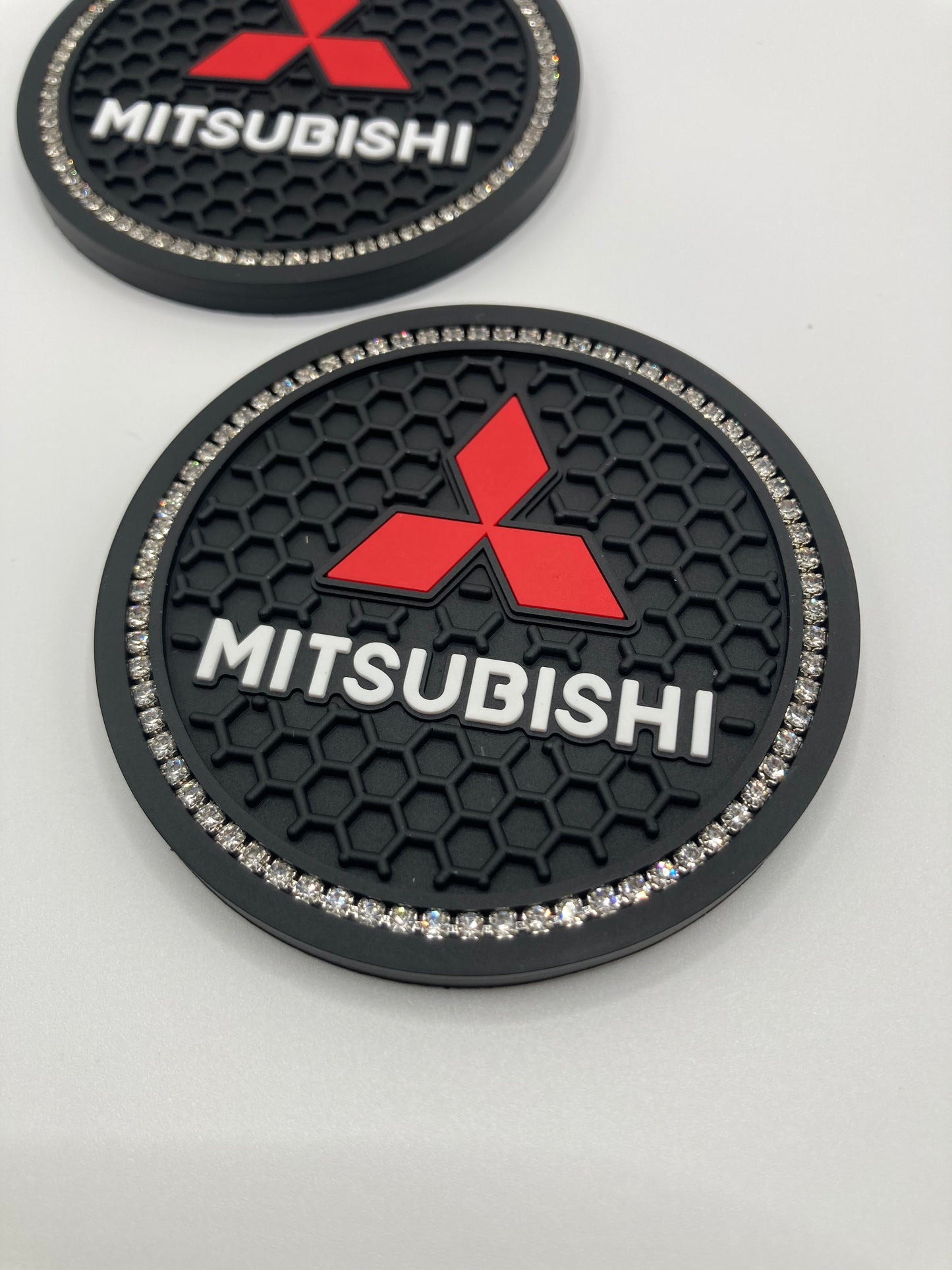 Mitsubishi - blinged out cup holder coasters - 2pcs set