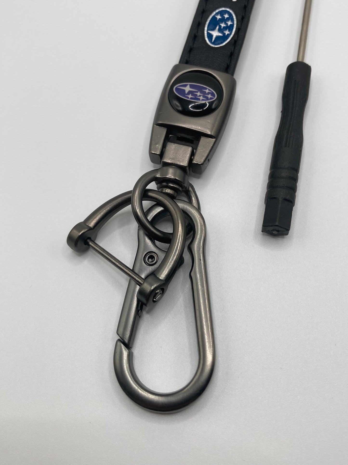 Subaru - Black Leather Keychain