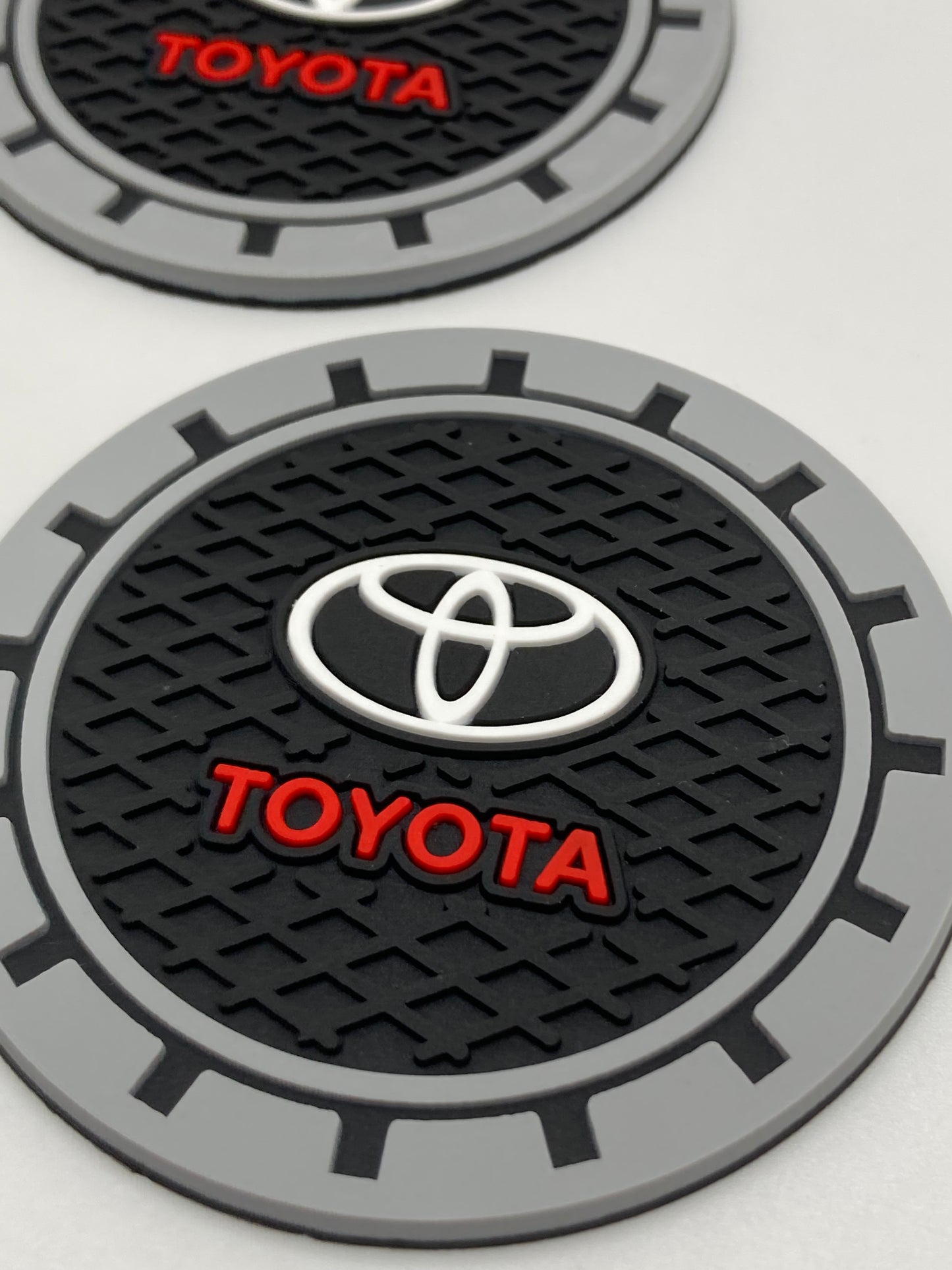 Toyota - Thin Cup Holder Coasters - 2pcs set - red lettering