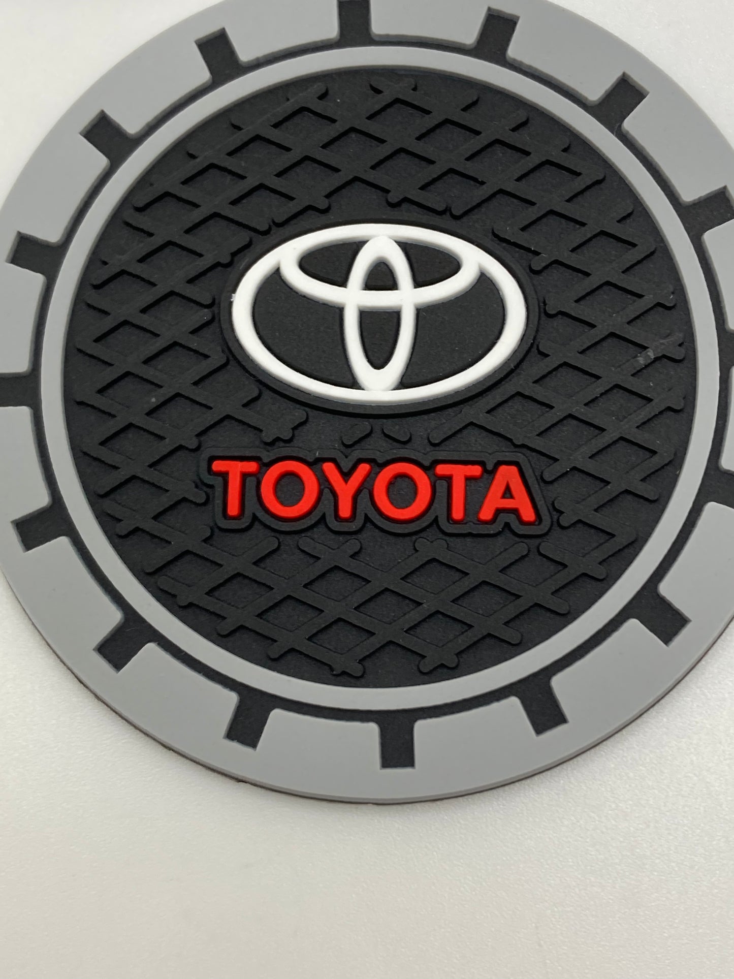 Toyota - Thin Cup Holder Coasters - 2pcs set - red lettering