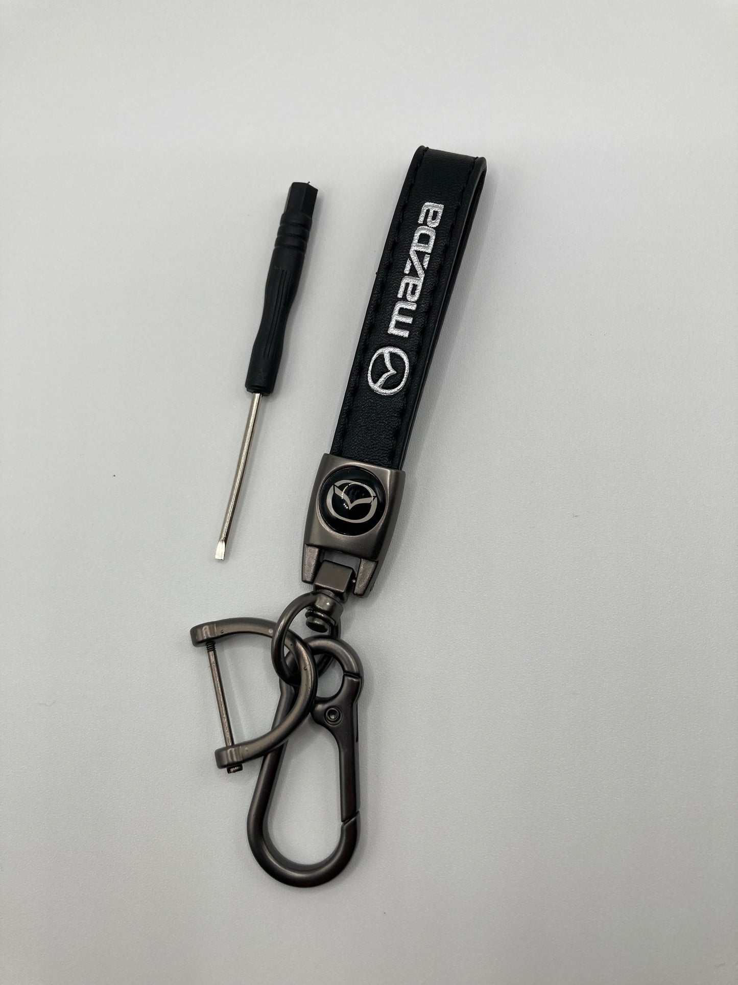 Mazda - Black Leather Keychain