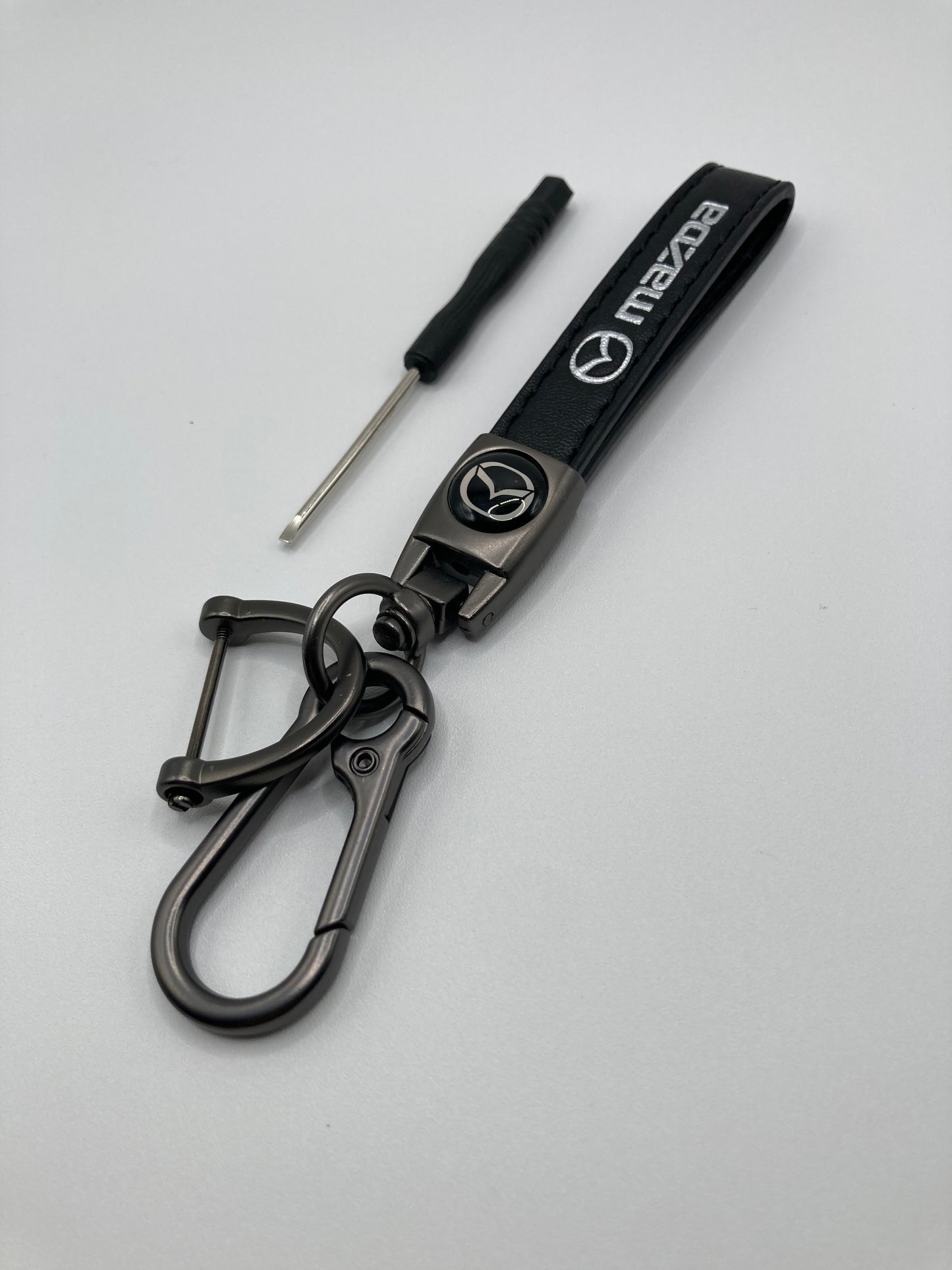 Mazda - Black Leather Keychain