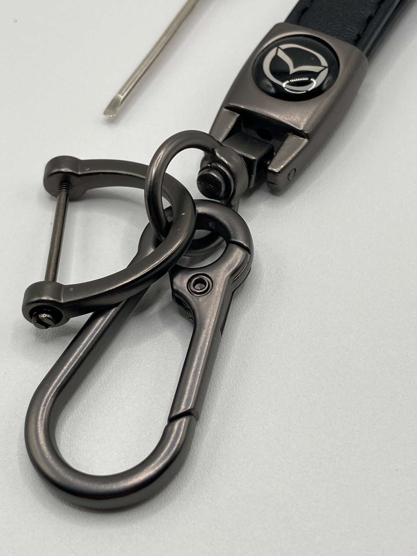 Mazda - Black Leather Keychain
