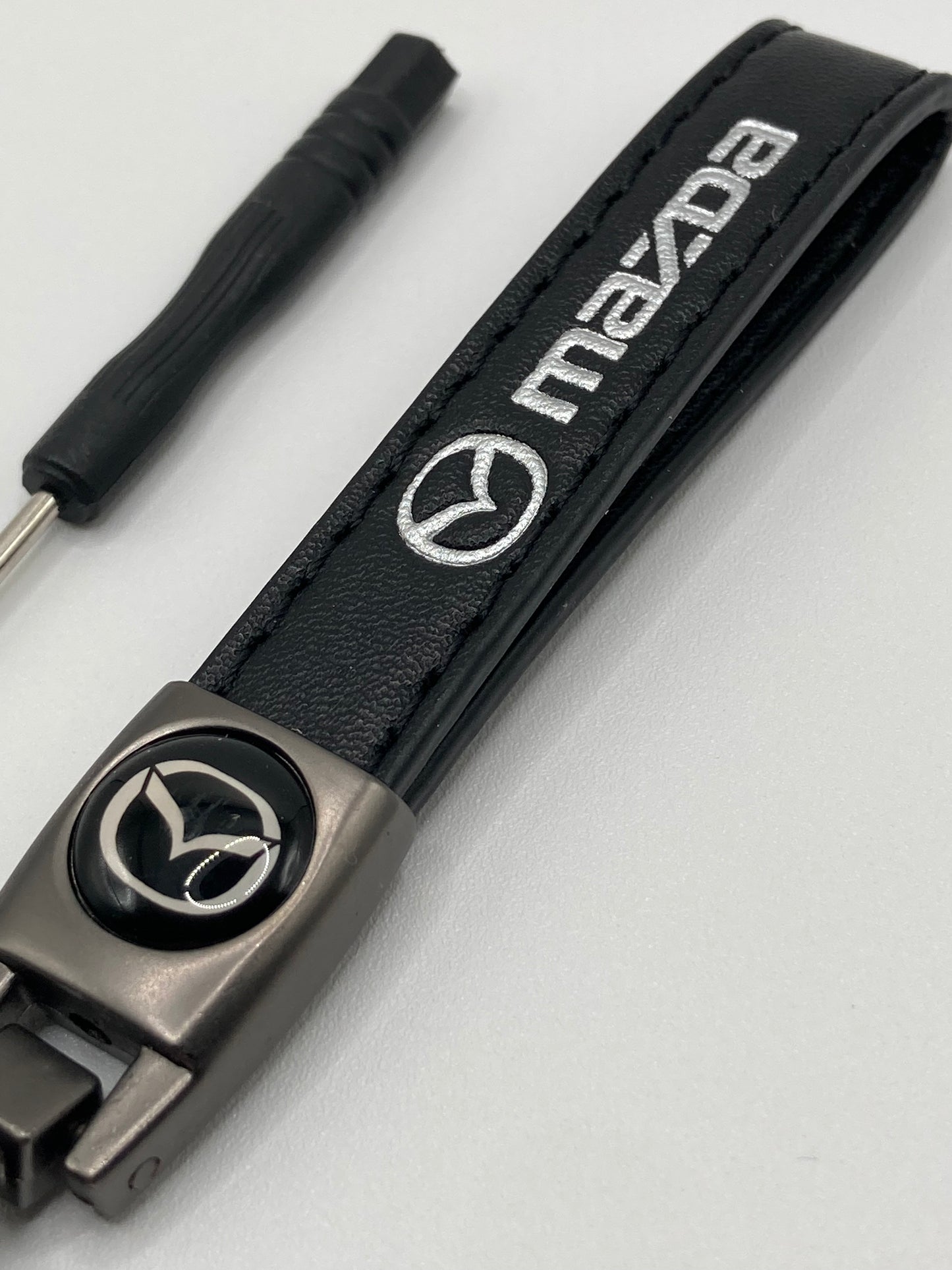 Mazda - Black Leather Keychain