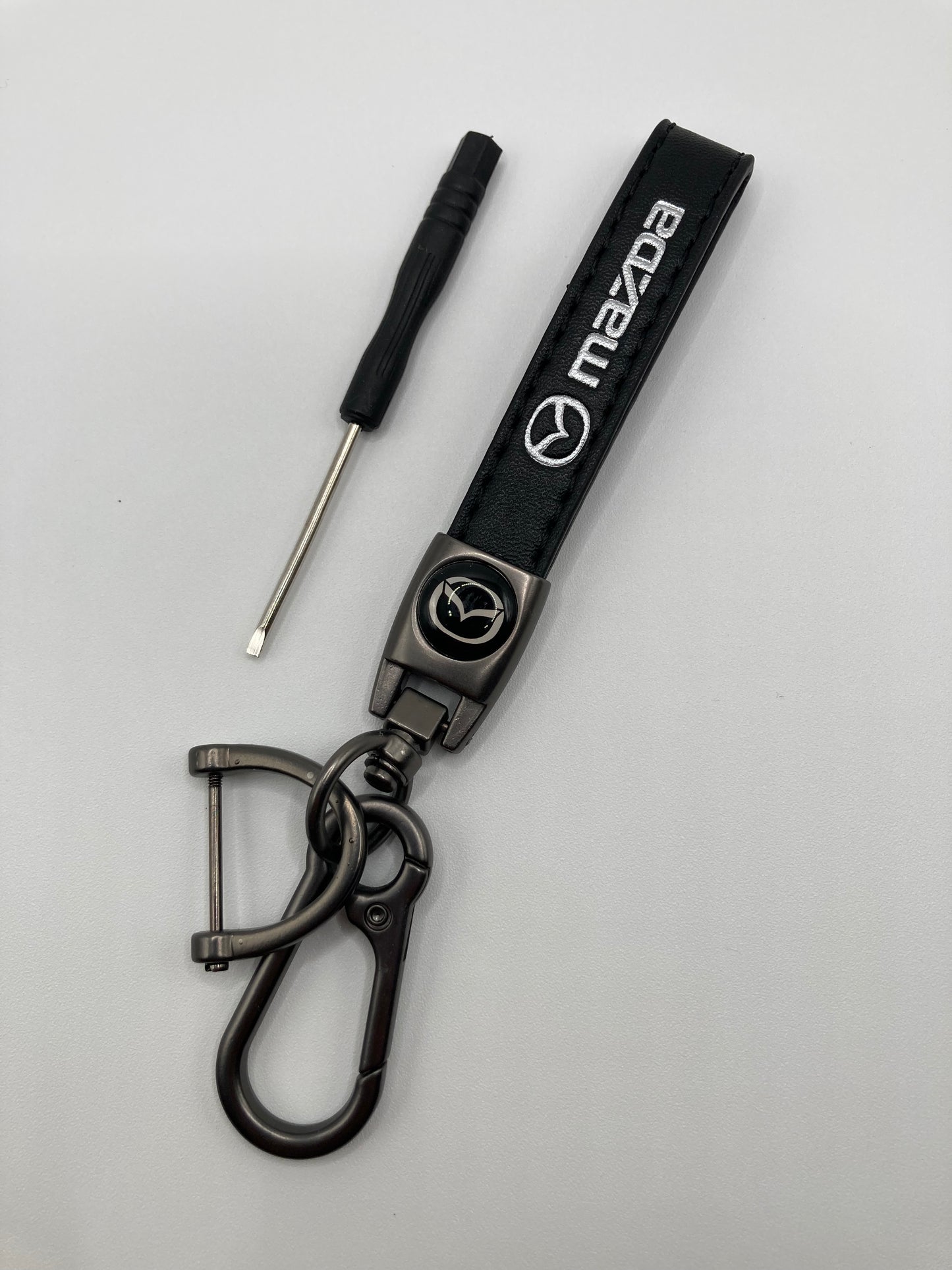 Mazda - Black Leather Keychain