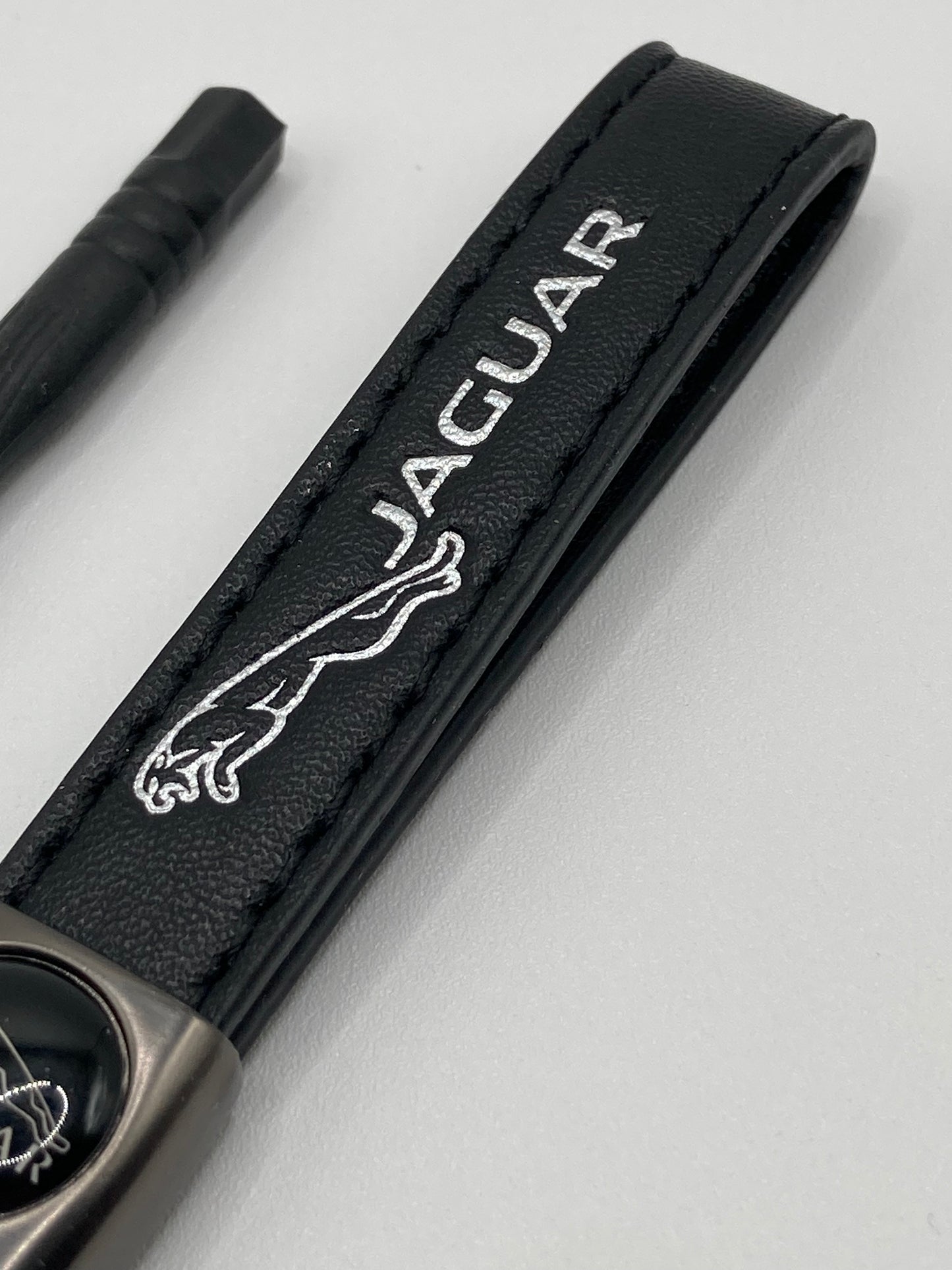 Jaguar - Black Leather Keychain