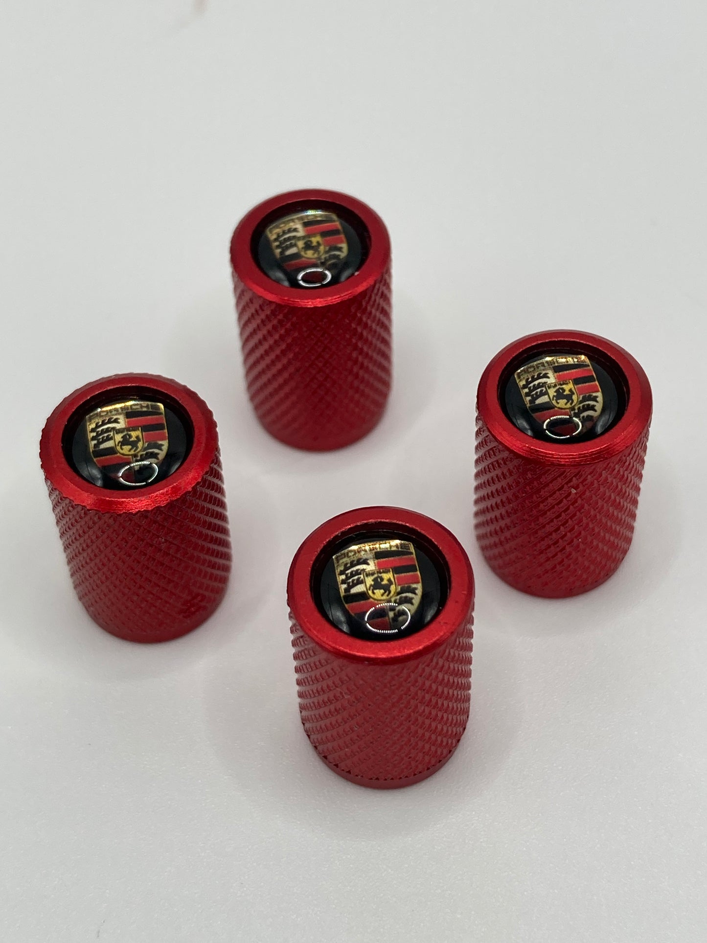 Porsche - Red Valve Stem Cap Set - 4pcs