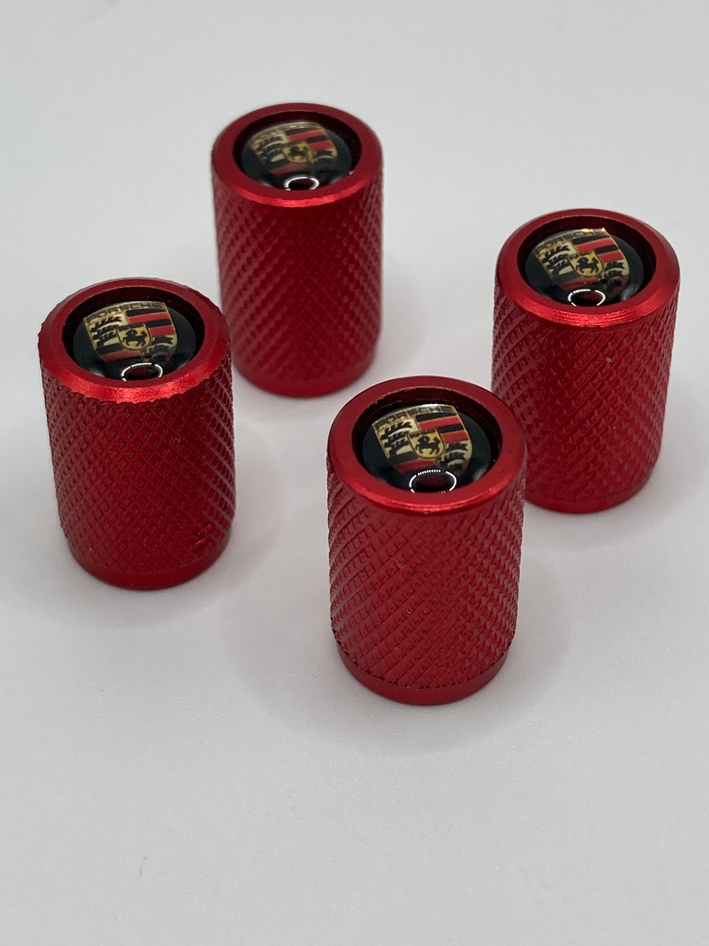 Porsche - Red Valve Stem Cap Set - 4pcs