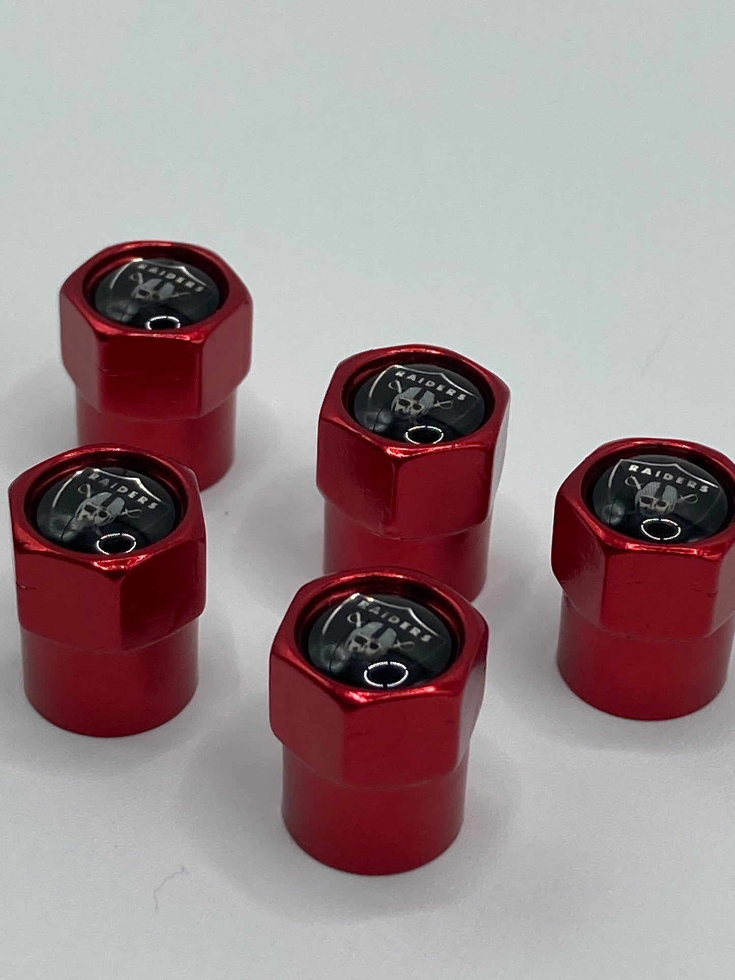 NFL - Raiders - Red Valve Stem Cap Set - 5pcs