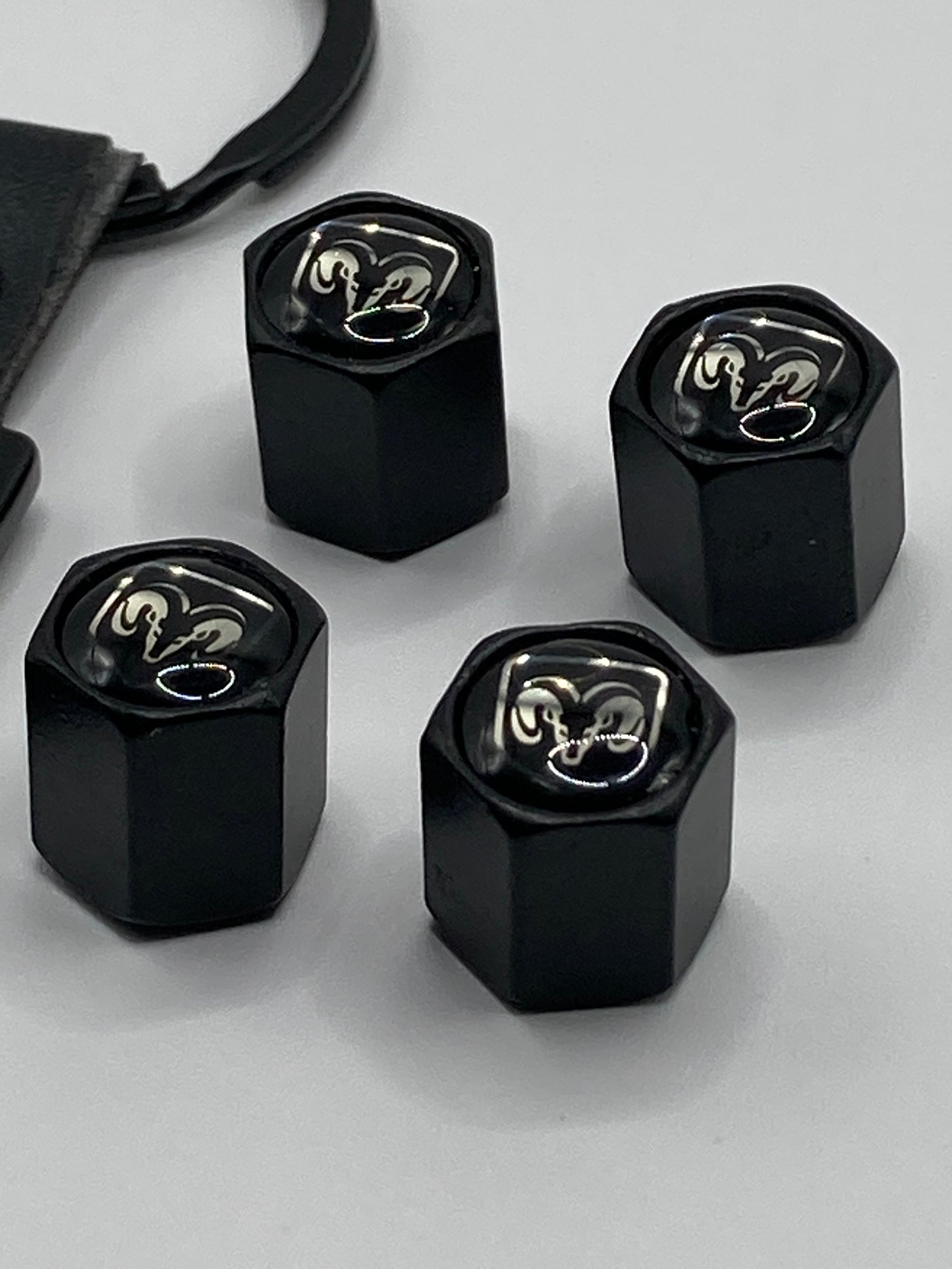 Dodge - Premium Valve Stem Cap Set with keychain tool
