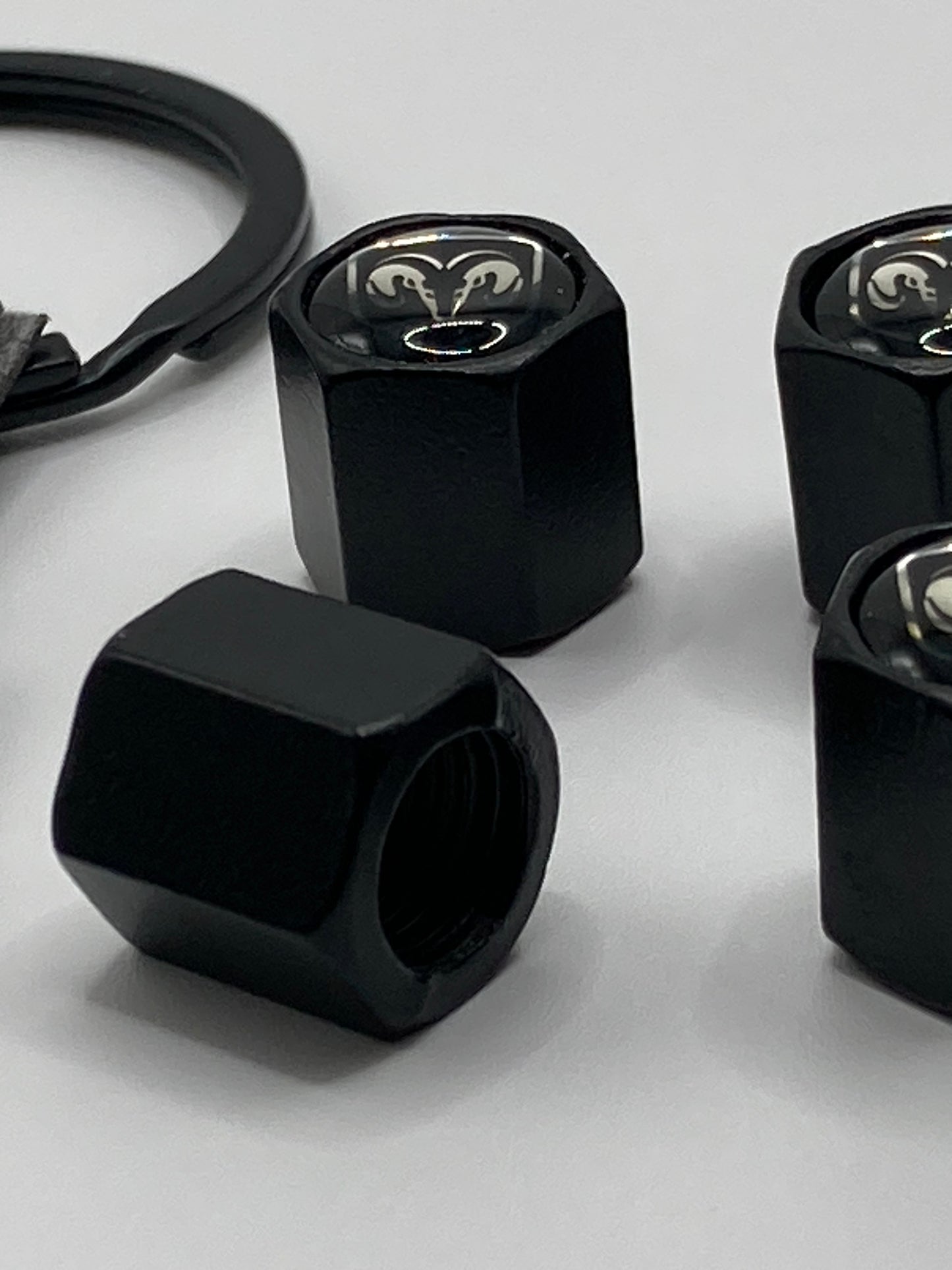 Dodge - Premium Valve Stem Cap Set with keychain tool