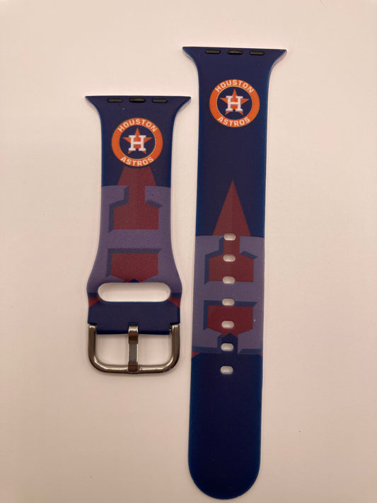 MLB - Houston Astros - Apple Watch Compatible Silicone Band - w/ buckle