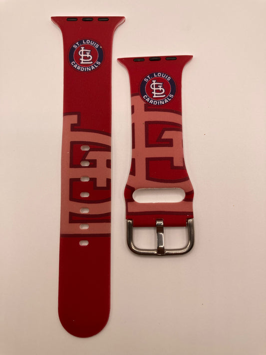 MLB - Saint Louis Cardinals - Apple Watch Compatible Silicone Band - w/buckle