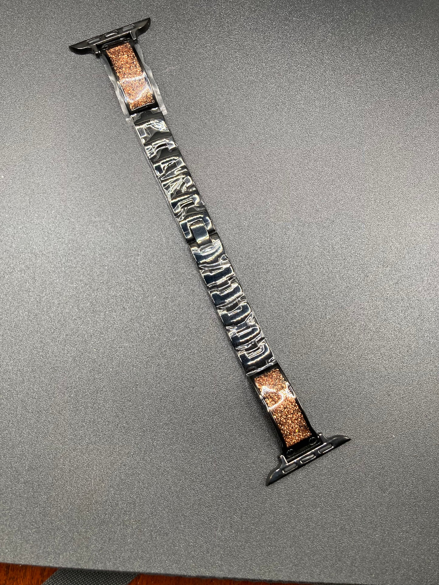 Luxury Black/Copper Metal Watchband for Apple Watch - 42/44/45/49