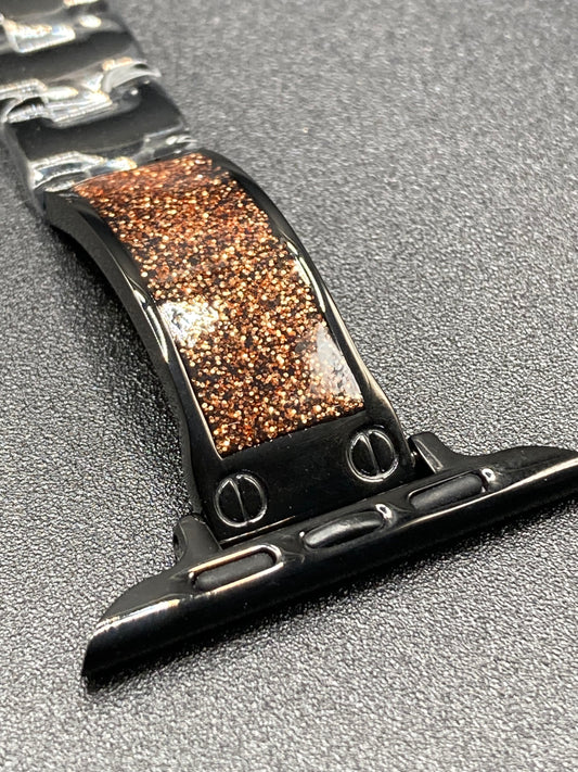 Luxury Black/Copper Metal Watchband for Apple Watch - 42/44/45/49