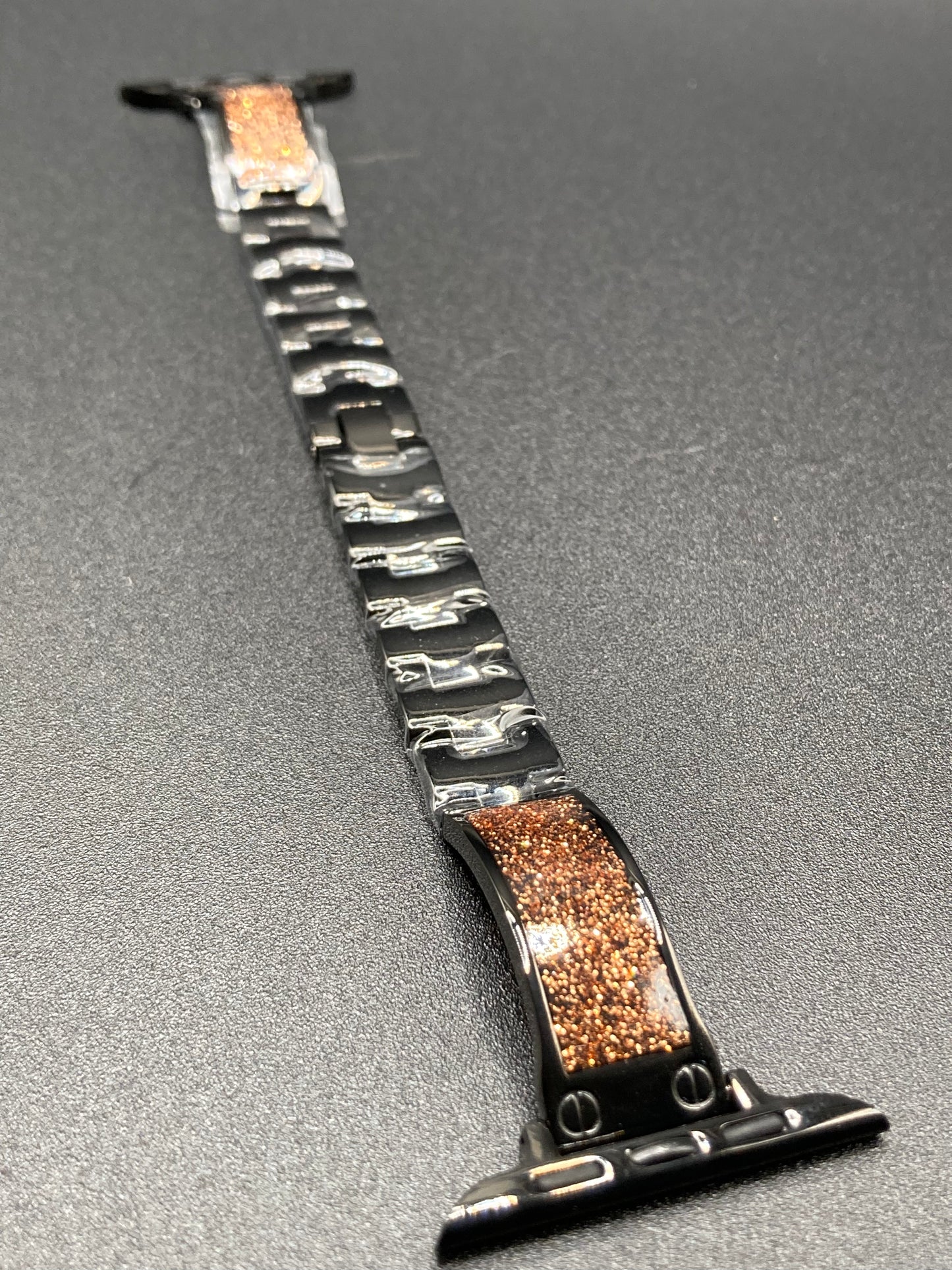 Luxury Black/Copper Metal Watchband for Apple Watch - 42/44/45/49