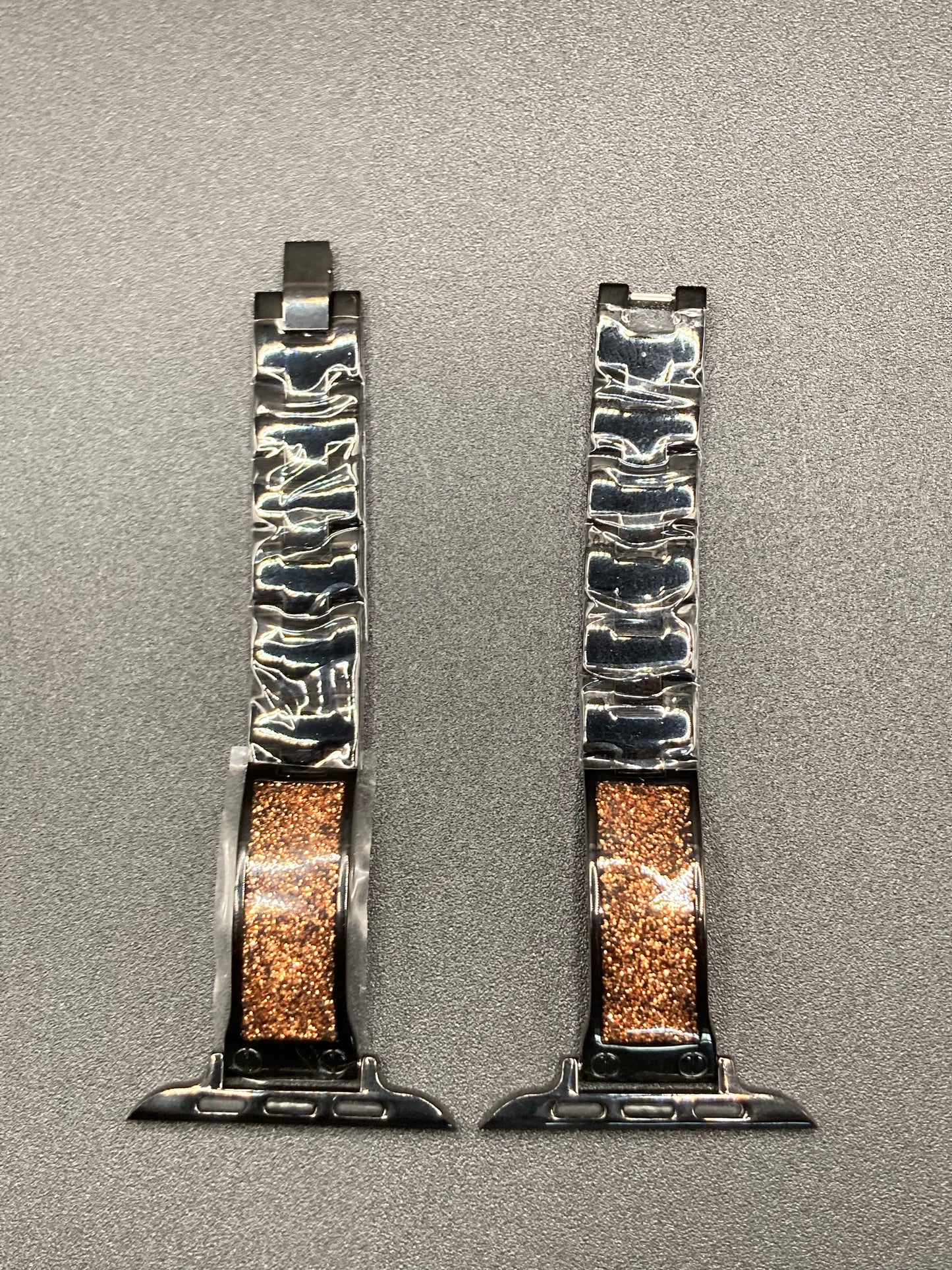 Luxury Black/Copper Metal Watchband for Apple Watch - 42/44/45/49